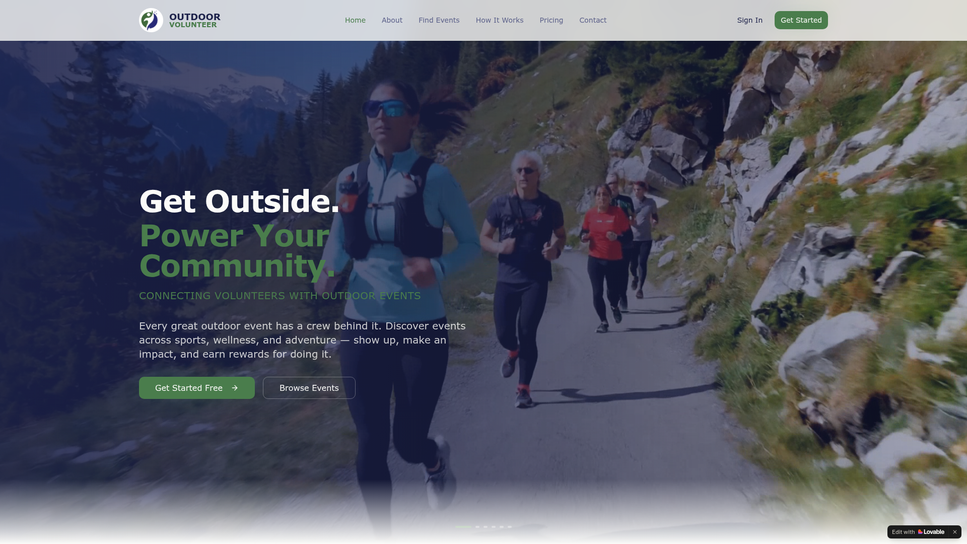 Outdoor Volunteer website