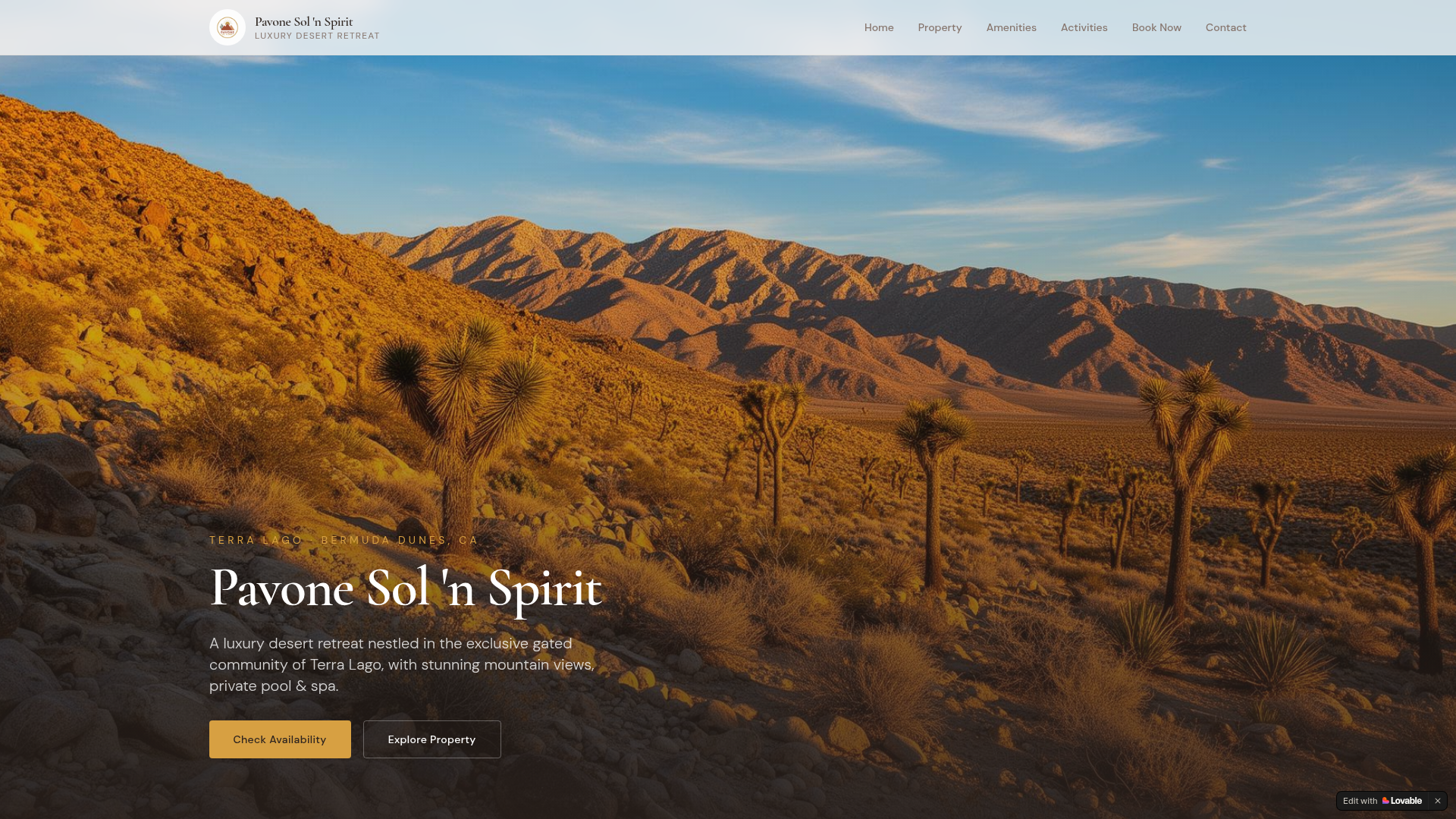 Pavone Sol 'n Spirit website